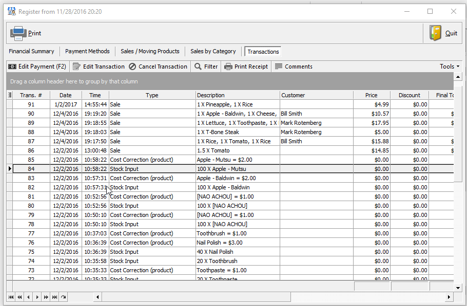 View The Transaction Number code ID 